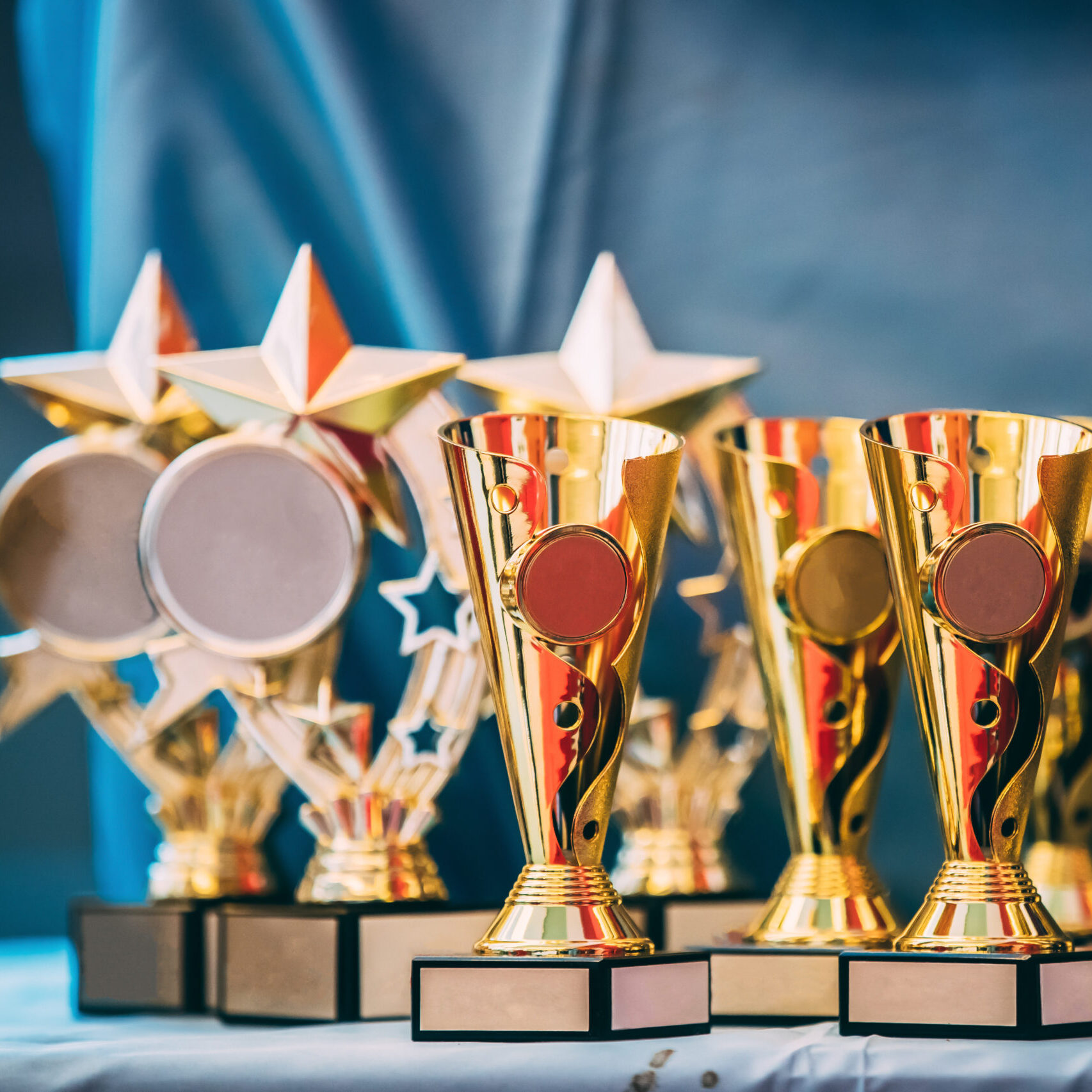 Trofeus i Medalles Trofeus i medalles dissenyats per Logigràfic, marcatge i estampació de tèxtils i disseny gràfic personalitzat.